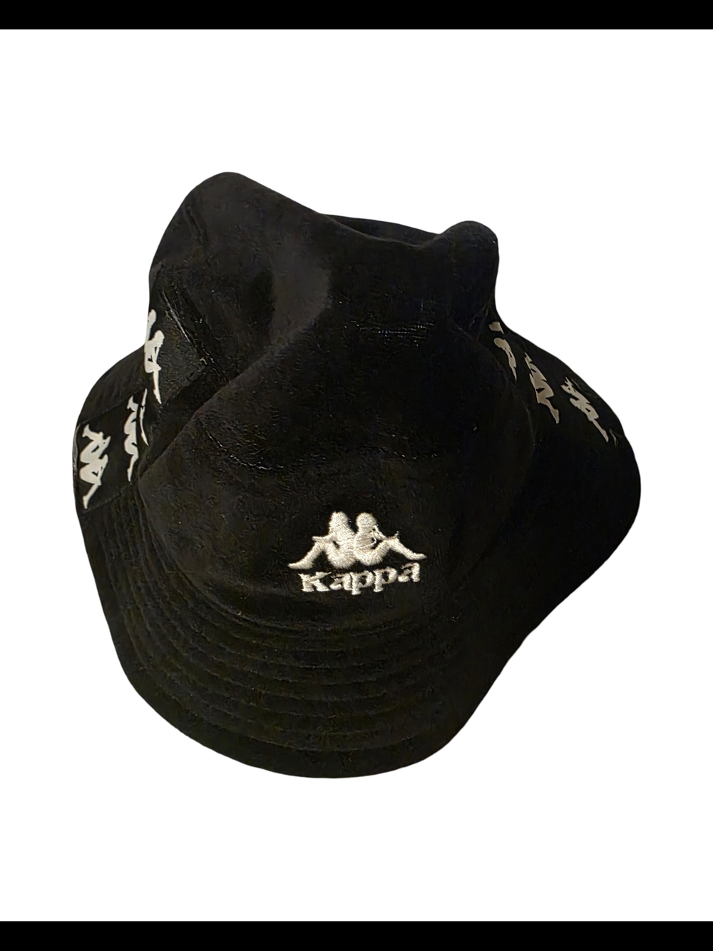 Kappa Black Bucket Hat with White Logos